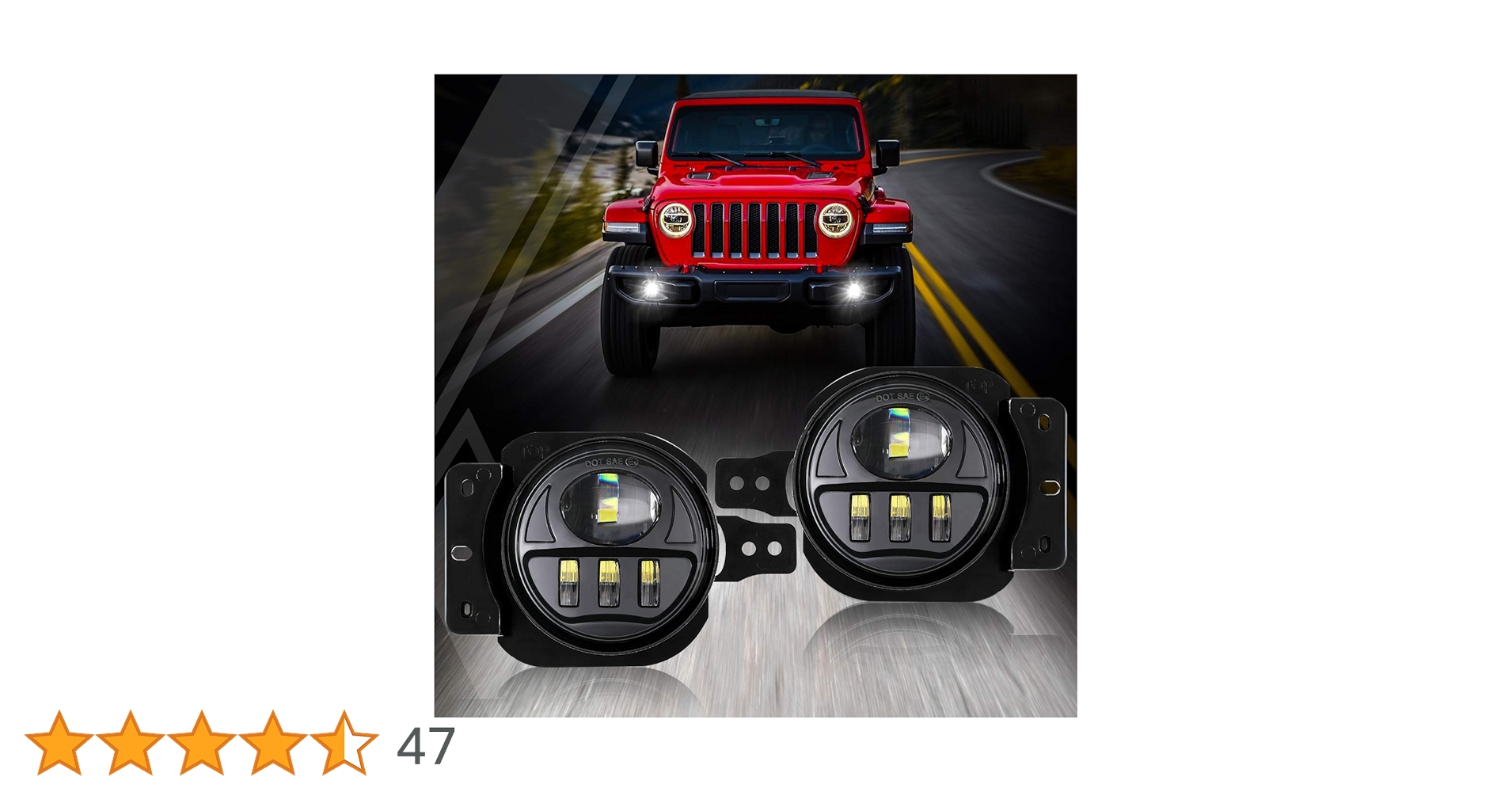 Amazon | Auxbeam 4インチ LED フォグライト DOT承認 ジープ